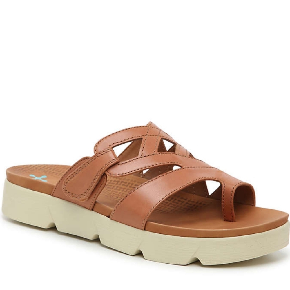 NEW Platform Heel Brown Tan Comfort  Sandals